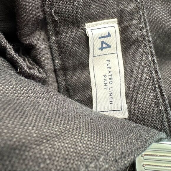 Gap Black Linen Cotton High Waist Pleated Wide Leg Pants | 14 - Picture 9 of 9